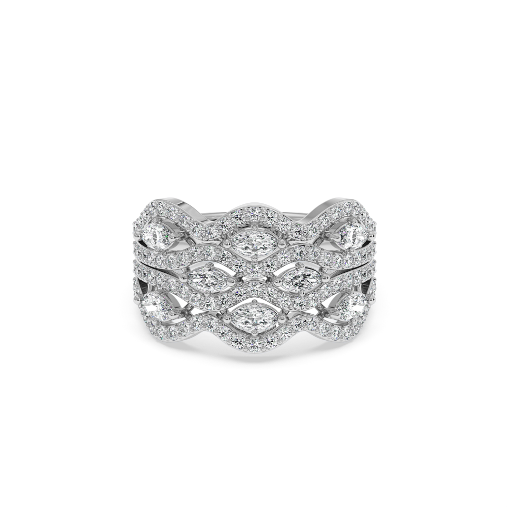 Ring with 0.83 ct Marquise Diamonds and 0.47 ct round diamonds