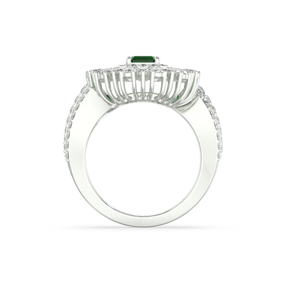 0.91 ct Mix and 1.81 ct Emerald diamond ring