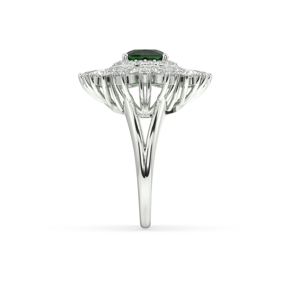 1.63 ct Mix and 1.68 ct Emerald diamond ring