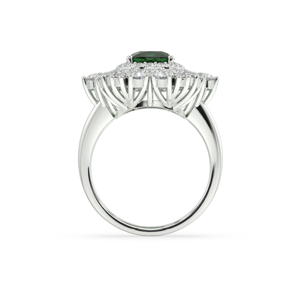 1.63 ct Mix and 1.68 ct Emerald diamond ring