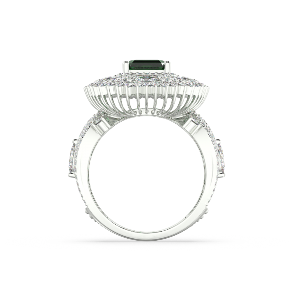 1.72 ct Mix and 1.73 ct Emerald diamond ring