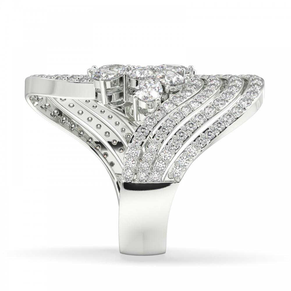1.35 ct Pear Cut diamond ring with 1.00 ct round diamonds