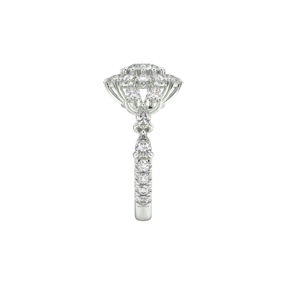 Ring with 1.56ct Pear Cut Diamonds and 1.24ct Round Diamonds