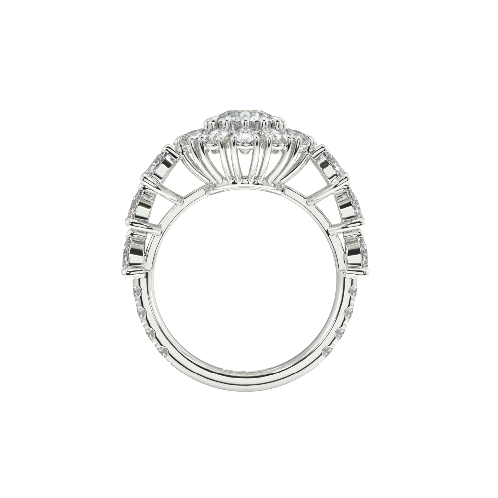 Ring with 1.56ct Pear Cut Diamonds and 1.24ct Round Diamonds