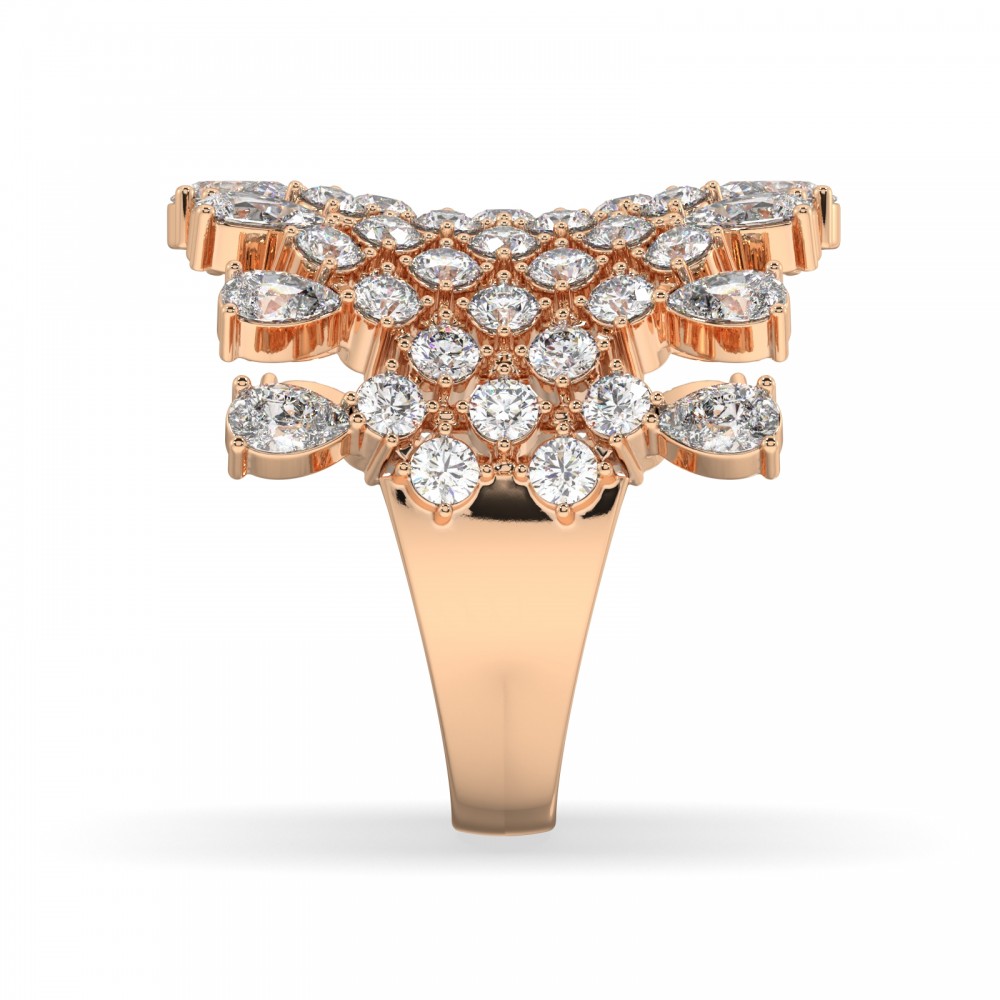 Ring with 2.32ct Pear Cut Diamonds and 1.62ct Round Diamonds