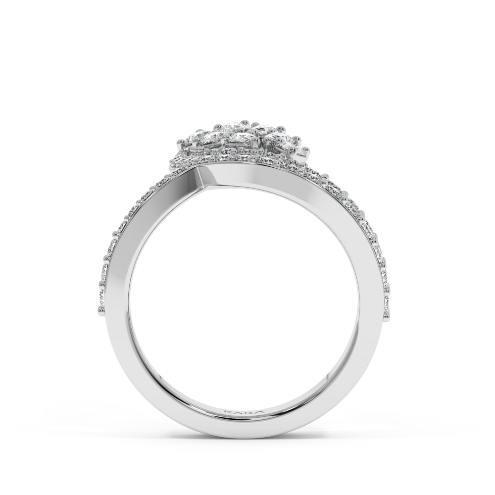 Ring with 0.34 ct Pear diamonds and 0.66 ct round diamonds