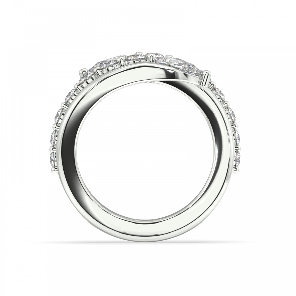 Ring with 0.86 ct Pear diamonds and 0.61 ct round diamonds