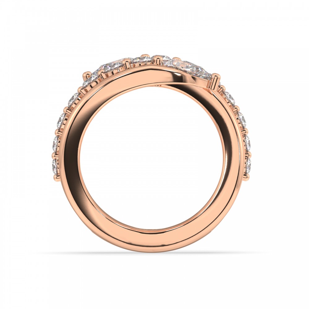 Ring with 0.86 ct Pear diamonds and 0.61 ct round diamonds