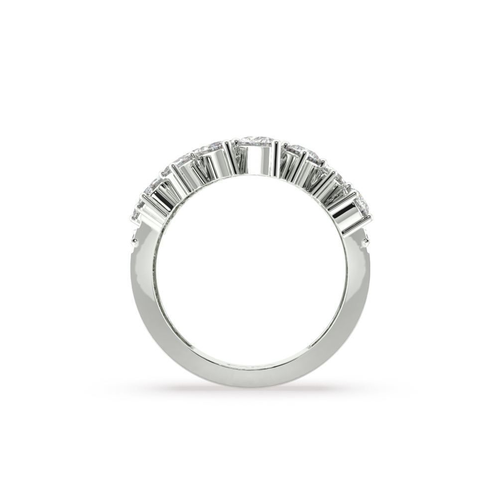 Ring with 1.83 ct Pear /marquise diamonds and 0.98 ct round diamonds