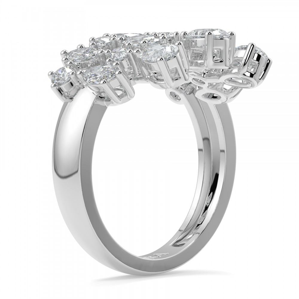 1.05 ct Pear/ Marquise diamond ring with 0.30 ct round diamonds