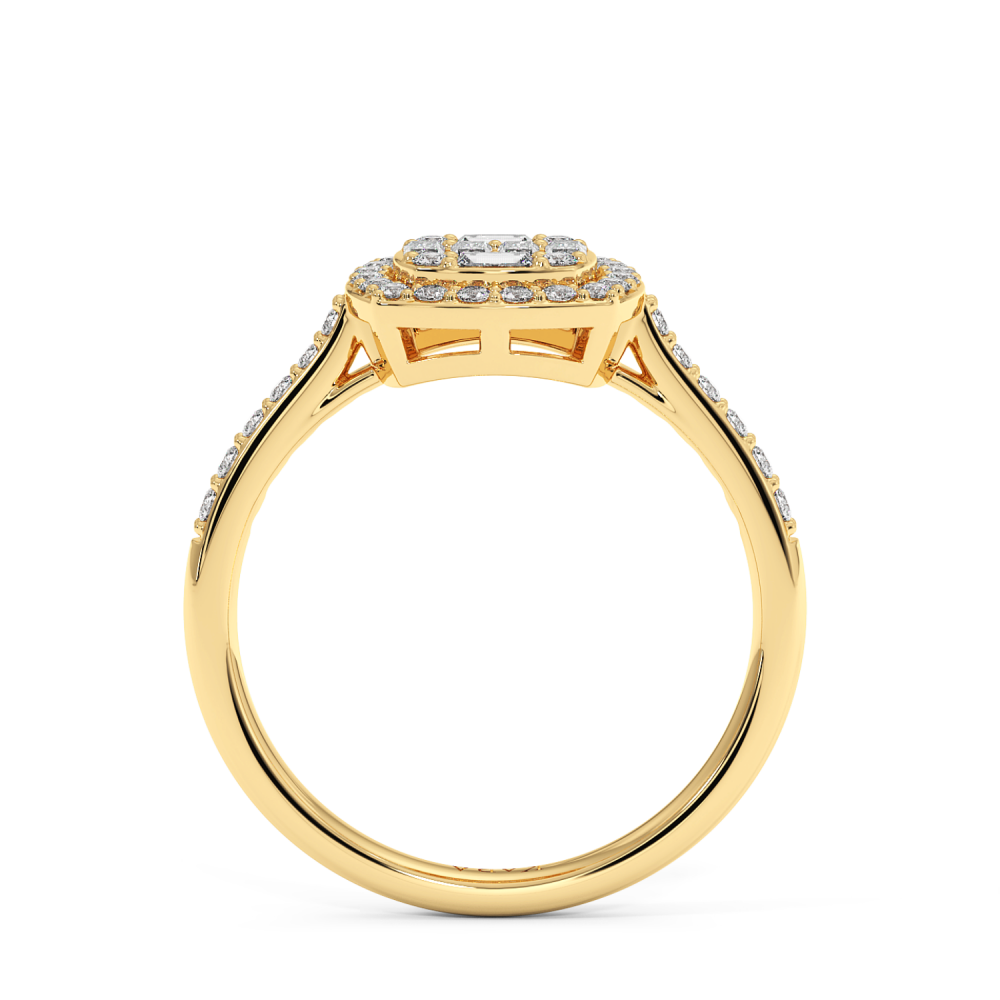 Ring with 0.28 ct Round Diamonds and 0.12 ct Baget Diamonds