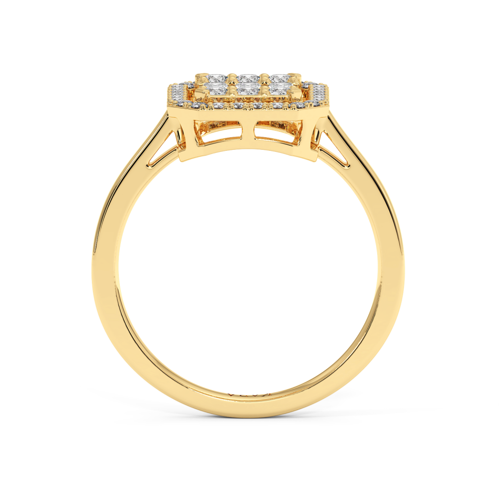 Ring with 0.21 ct Round Diamonds and 0.22 ct Baget Diamonds
