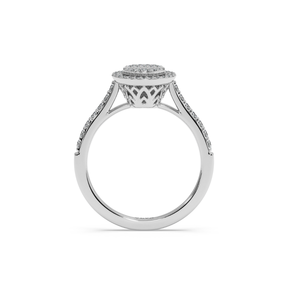 Ring with 0.25 ct Round Diamonds and 0.13 ct Baget Diamonds