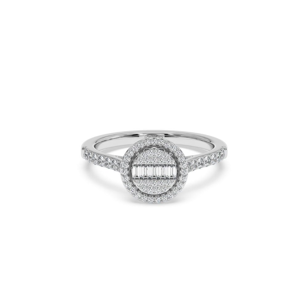 Ring with 0.25 ct Round Diamonds and 0.13 ct Baget Diamonds