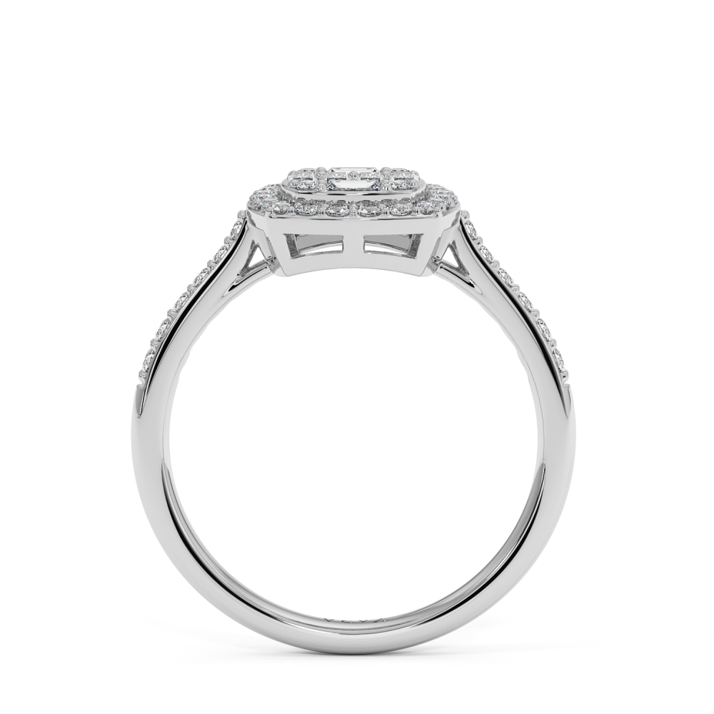 Ring with 0.30 ct Round Diamonds and 0.30 ct Baget Diamonds