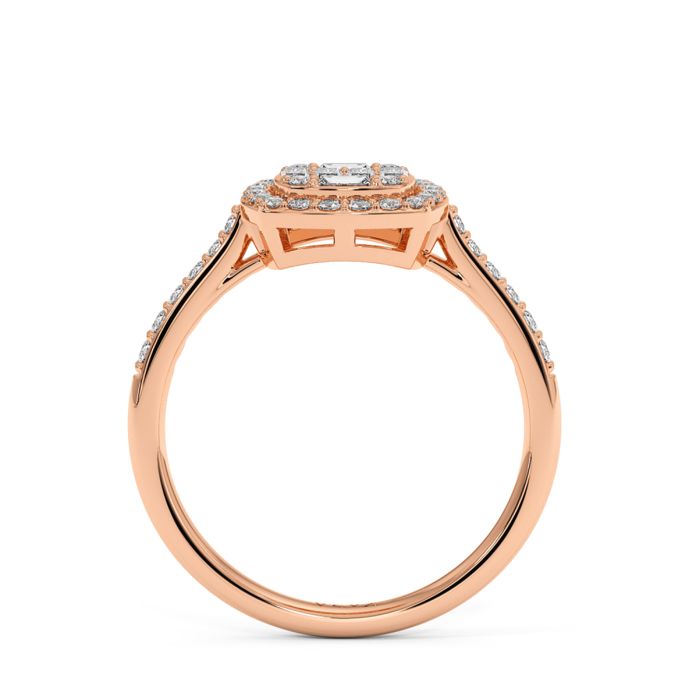 Ring with 0.30 ct Round Diamonds and 0.30 ct Baget Diamonds
