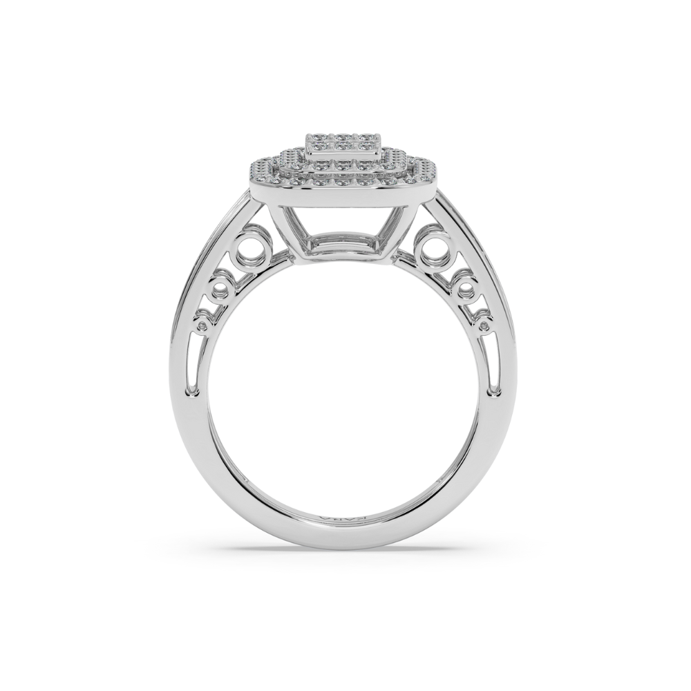 Ring with 0.58 ct Round Diamonds and 0.11 ct Baget Diamonds