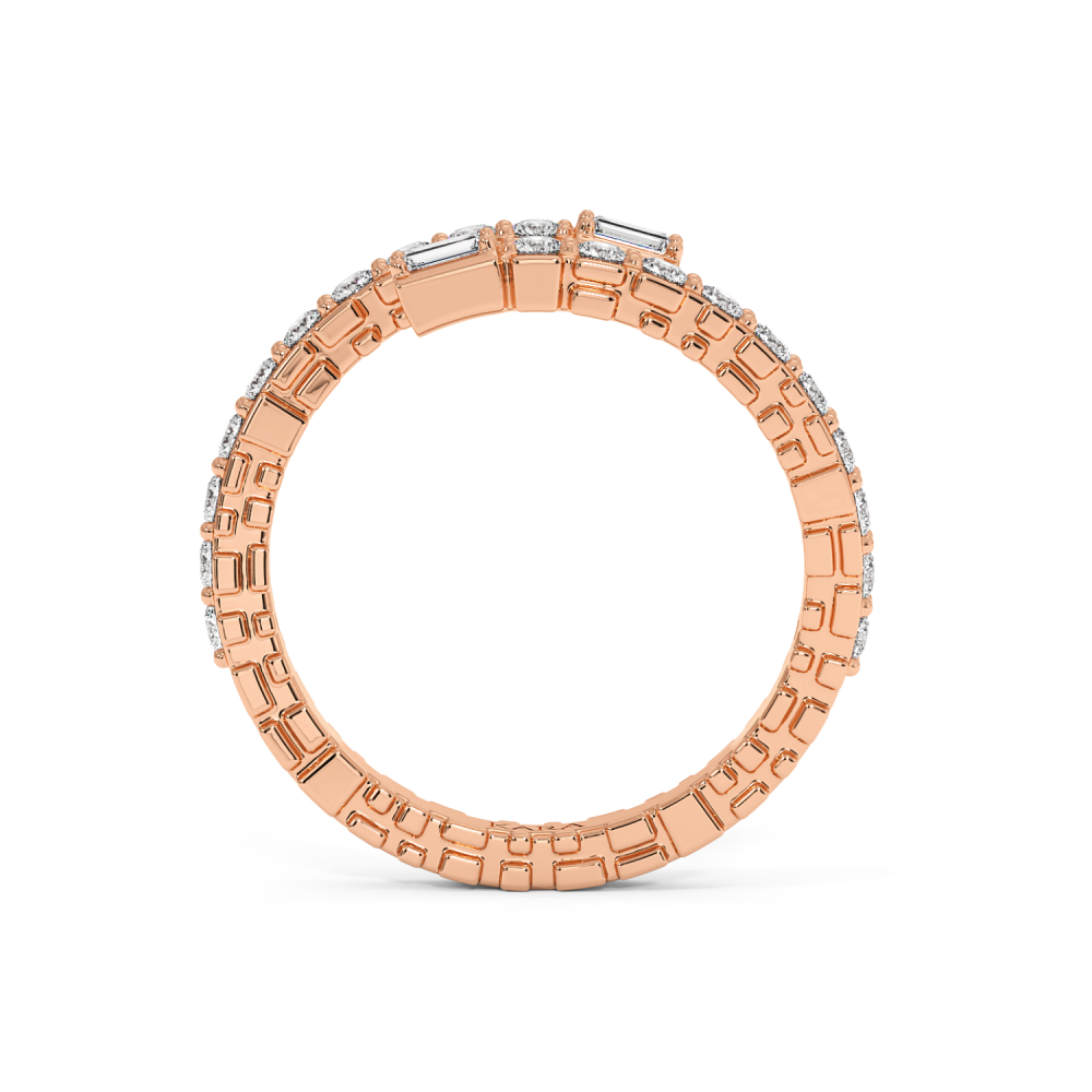 Ring with 0.76ct Round Diamonds and 0.04ct Baget Diamonds