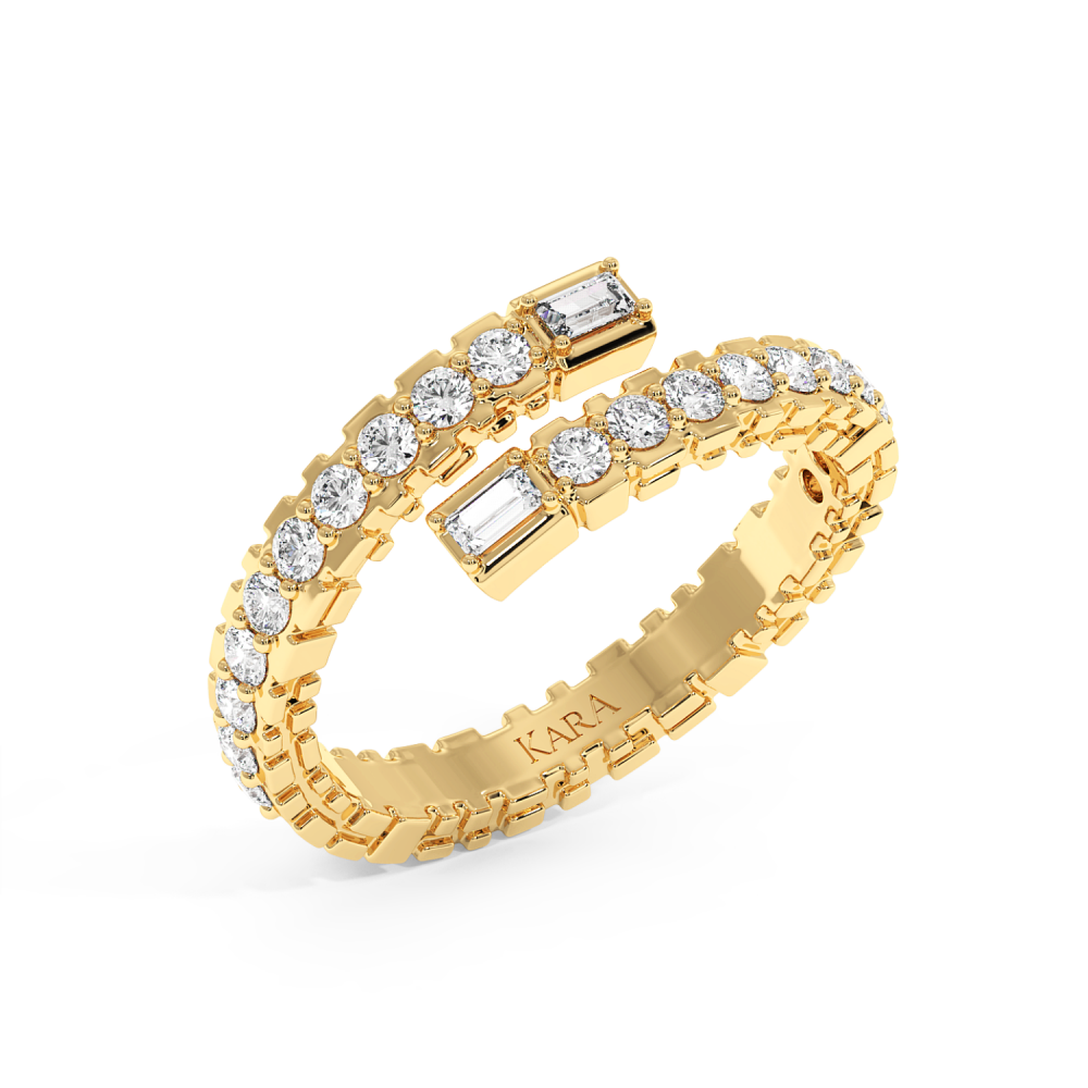 Ring with 0.76ct Round Diamonds and 0.04ct Baget Diamonds