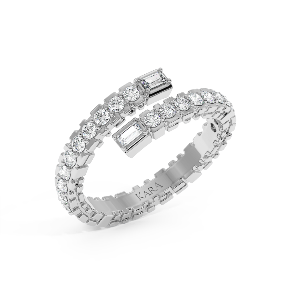 Ring with 0.76ct Round Diamonds and 0.04ct Baget Diamonds