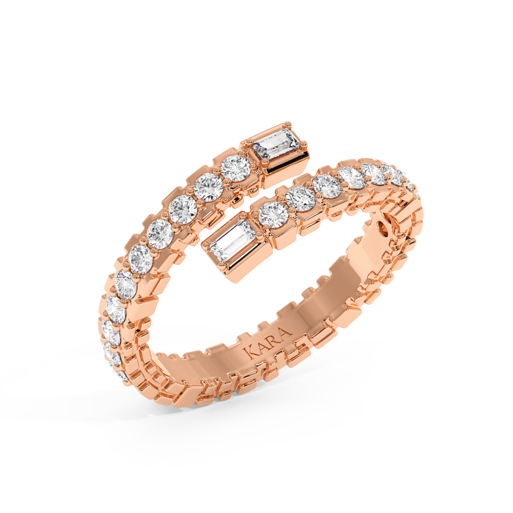 Ring with 0.76ct Round Diamonds and 0.04ct Baget Diamonds