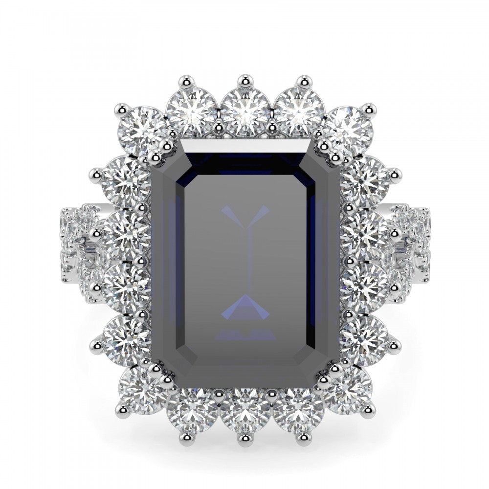 Ring with 9.32 ct quartz and 1.71 ct diamonds