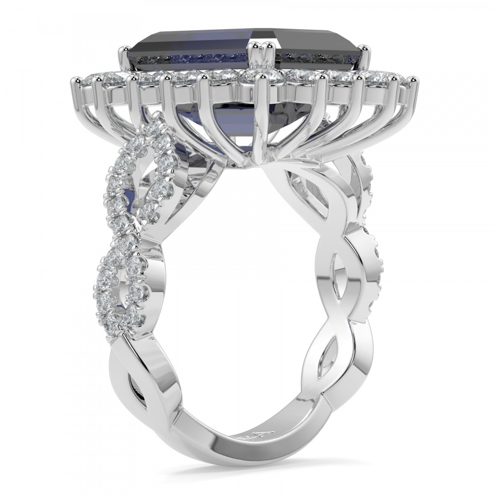 Ring with 9.32 ct quartz and 1.71 ct diamonds