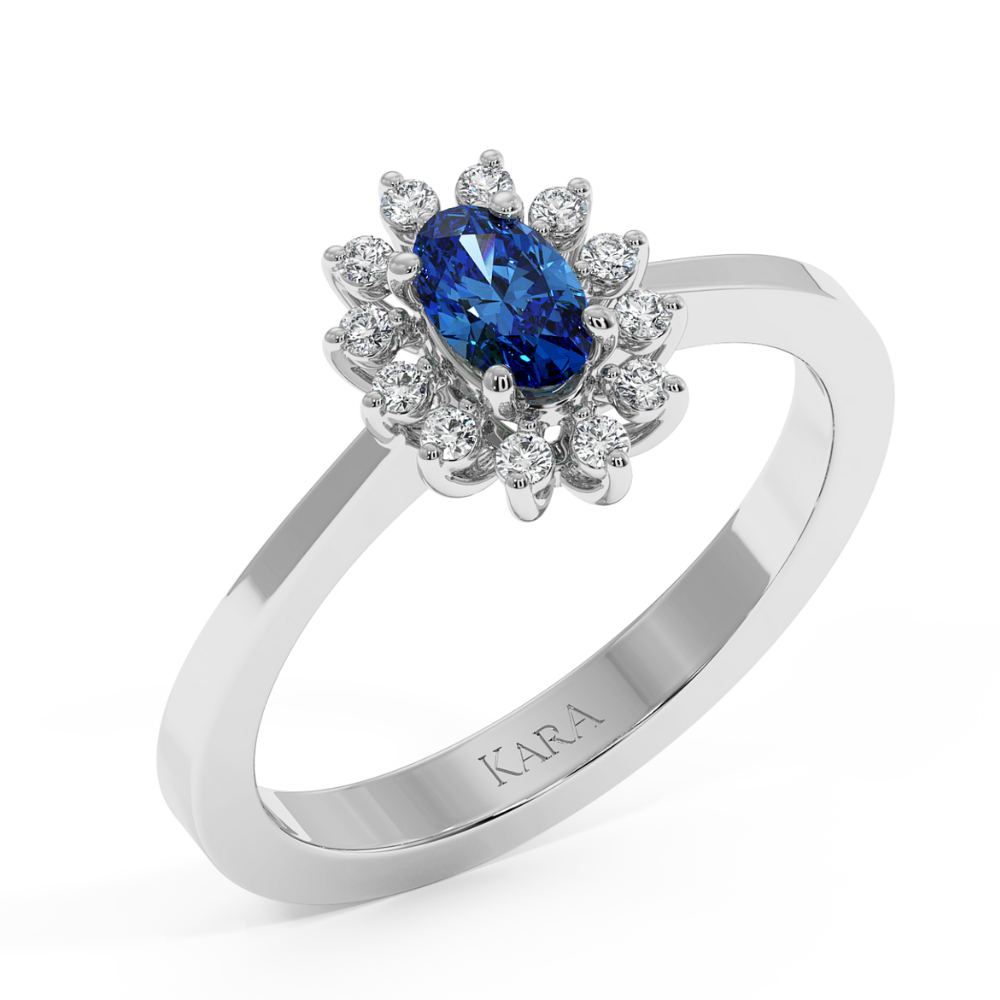 Ring with 0.52 ct Sapphire and 0.20 ct Diamonds