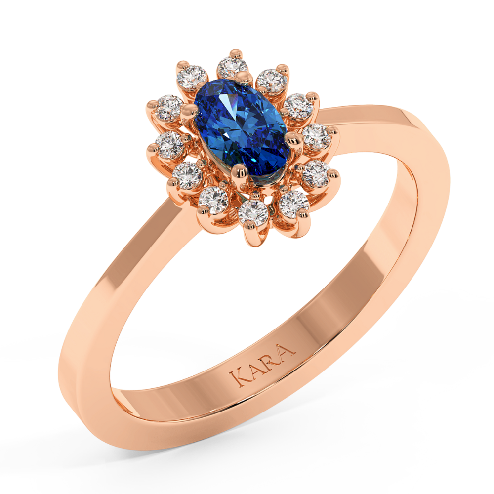 Ring with 0.52 ct Sapphire and 0.20 ct Diamonds
