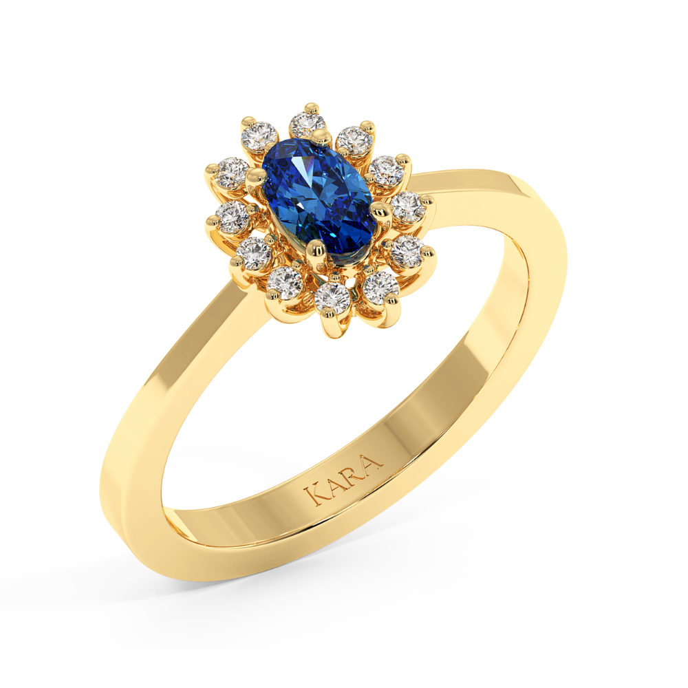 Ring with 0.52 ct Sapphire and 0.20 ct Diamonds