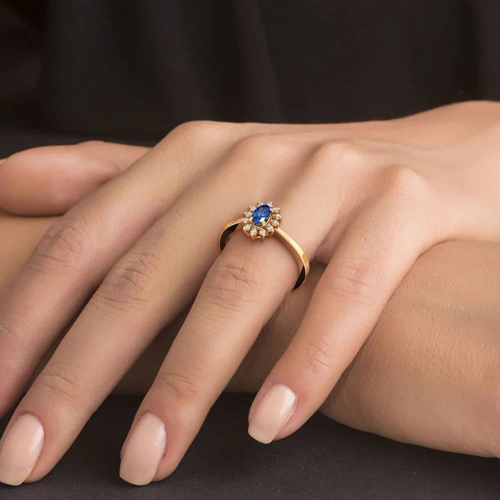 Ring with 0.52 ct Sapphire and 0.20 ct Diamonds