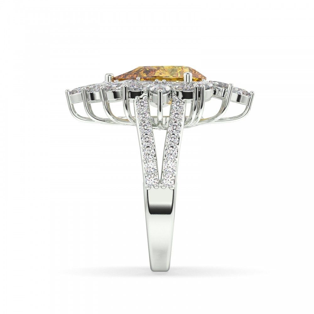 Ring with 2.41 ct yellow sapphire and 1.62 ct diamonds