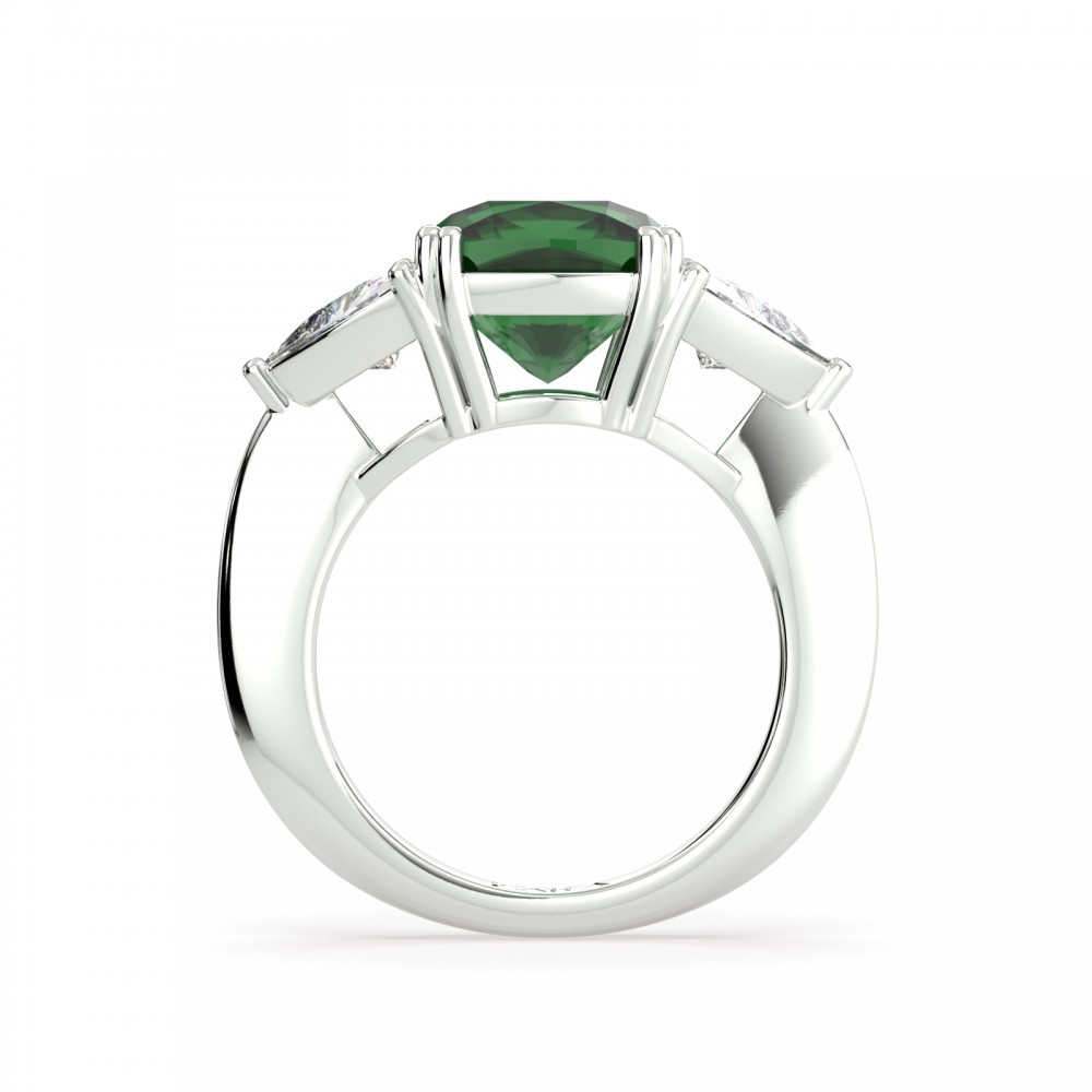 Ring with 4.27ct Emerald and 1.25ct Diamonds