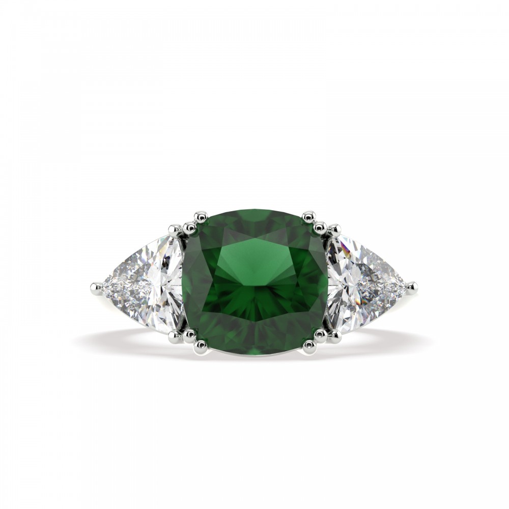 Ring with 4.27ct Emerald and 1.25ct Diamonds