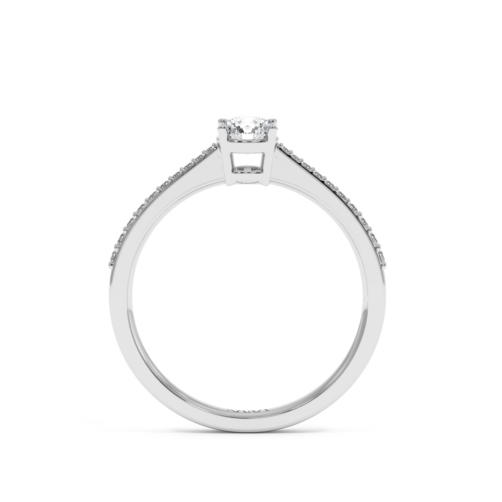 Engagement ring with central diamond of 0.30 ct and side diamonds of 0.09 ct