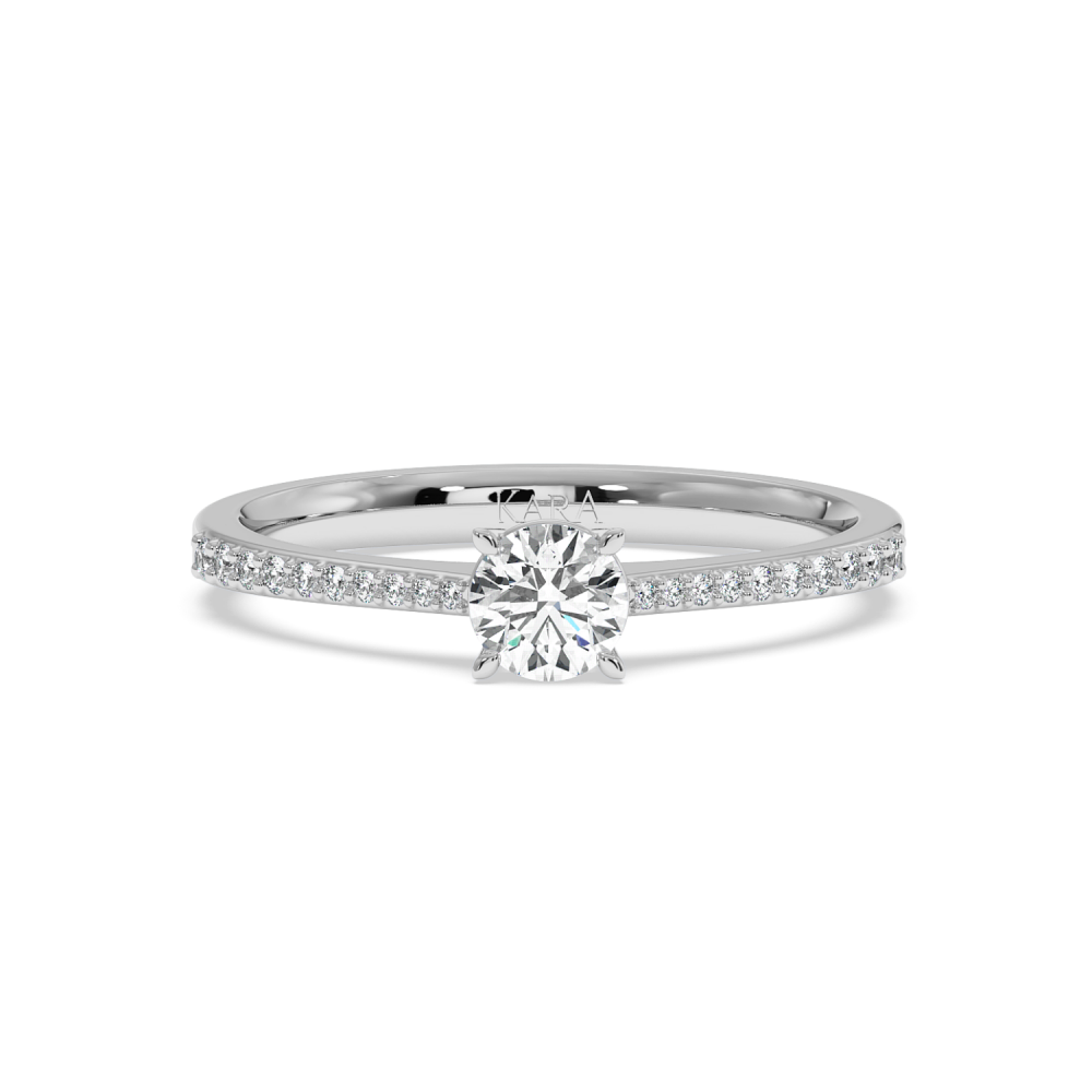 Engagement ring with central diamond of 0.30 ct and side diamonds of 0.09 ct