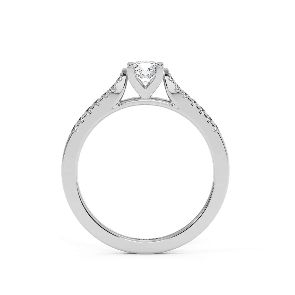Engagement ring with 0.30 ct center diamond and 0.10 ct side diamonds