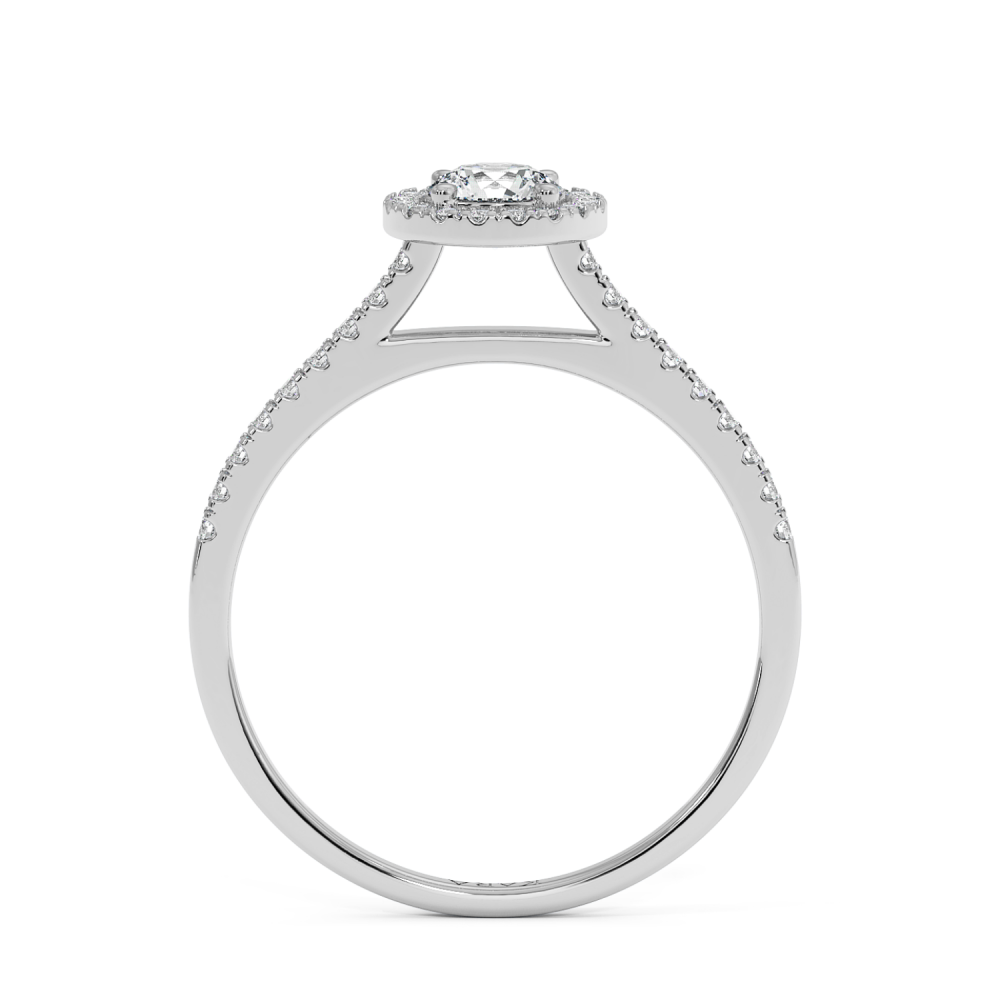 Engagement ring with 0.30 ct central diamond and 0.17 ct side diamonds