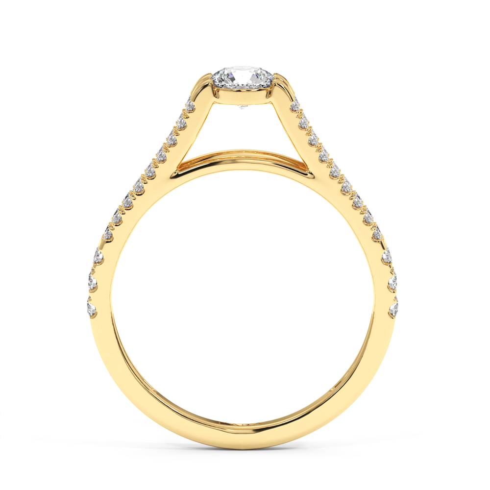 Engagement ring with central diamond of 0.29 ct and side diamonds of 0.27 ct