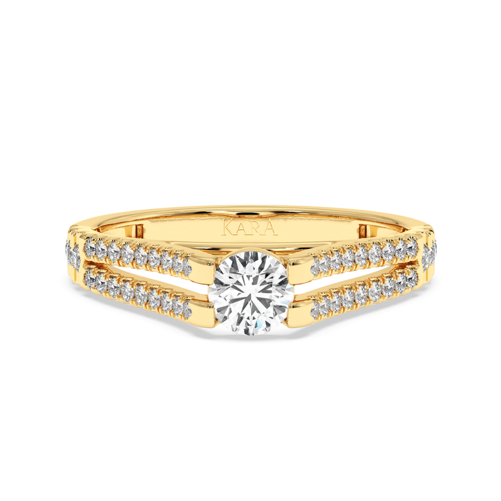 Engagement ring with central diamond of 0.29 ct and side diamonds of 0.27 ct