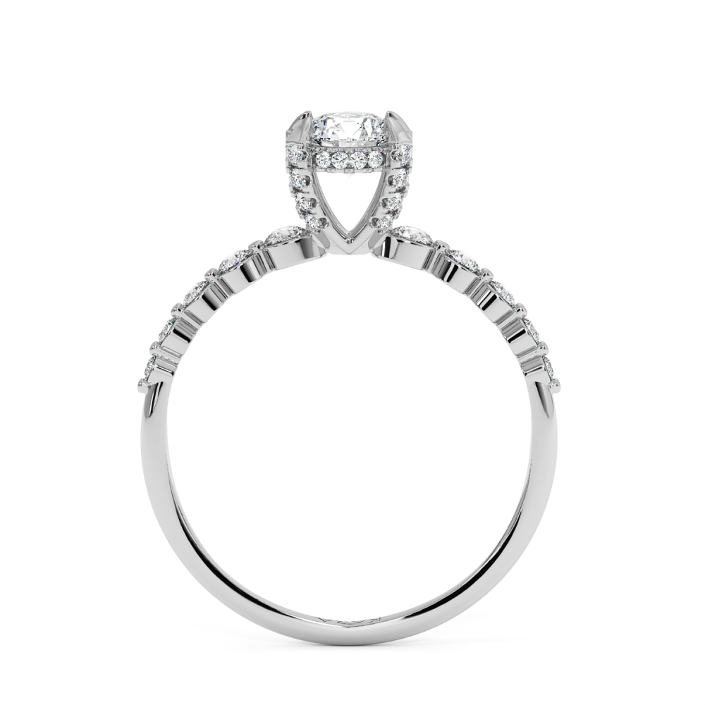 Engagement ring with central diamond of 0.30 ct and side diamonds of 0.23 ct