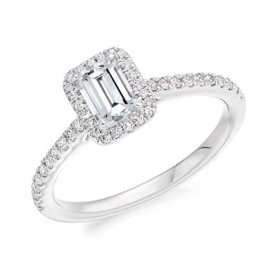 Engagement ring with central diamond of 0.30 ct and side diamonds of 0.23 ct