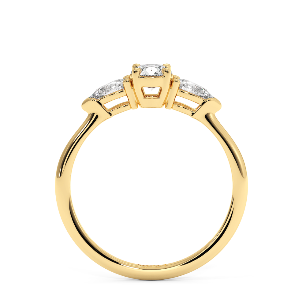 Engagement ring with 0.30 ct center diamond and 0.19 ct Pear side diamonds