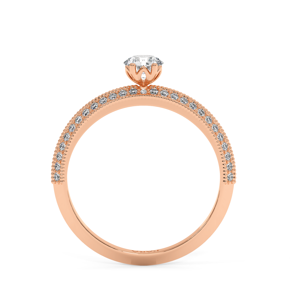 Engagement ring with central diamond of 0.31 ct and side diamonds of 0.19 ct