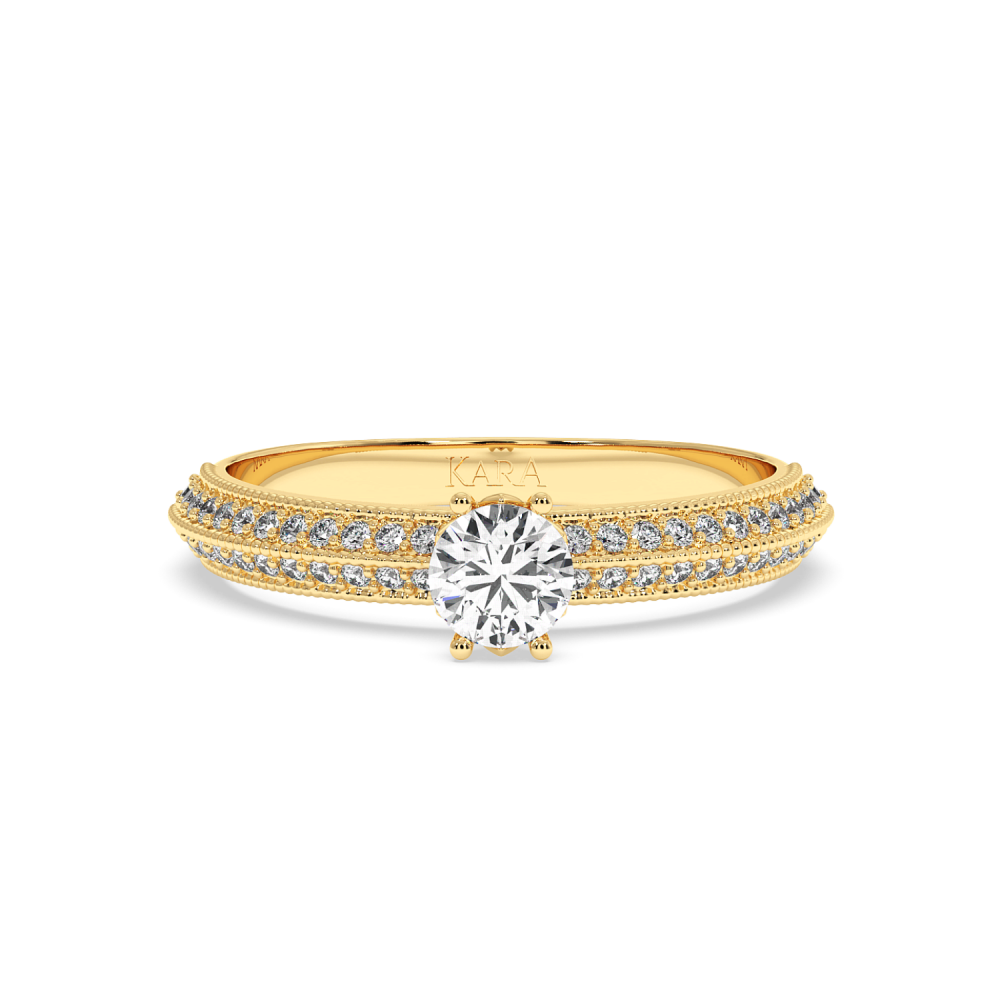 Engagement ring with central diamond of 0.31 ct and side diamonds of 0.19 ct