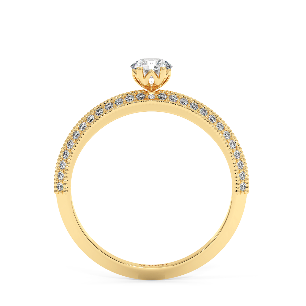 Engagement ring with central diamond of 0.31 ct and side diamonds of 0.19 ct