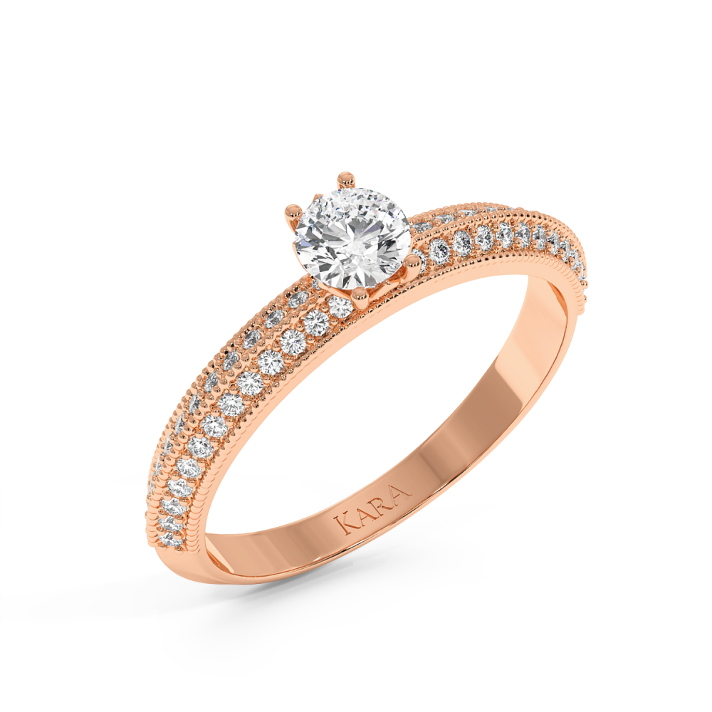 Engagement ring with central diamond of 0.31 ct and side diamonds of 0.19 ct