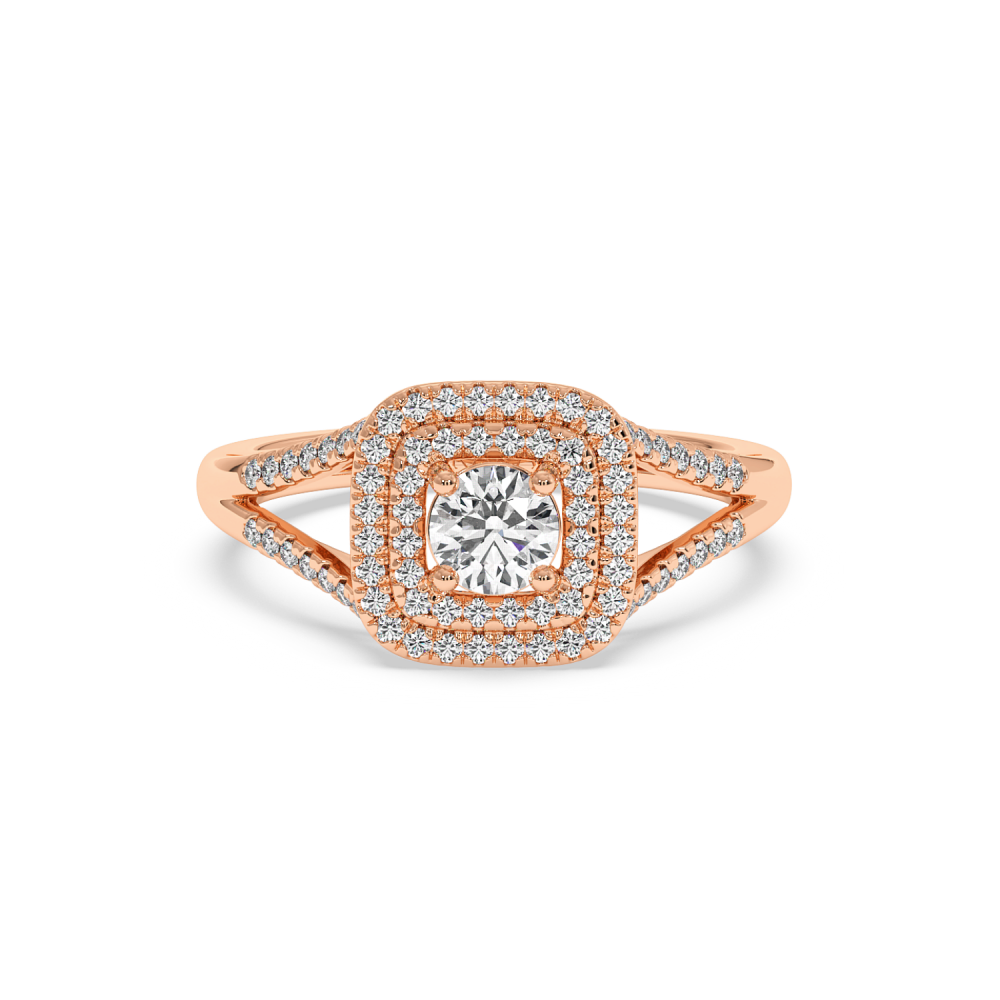 Engagement ring with central diamond of 0.36 ct and side diamonds of 0.26 ct