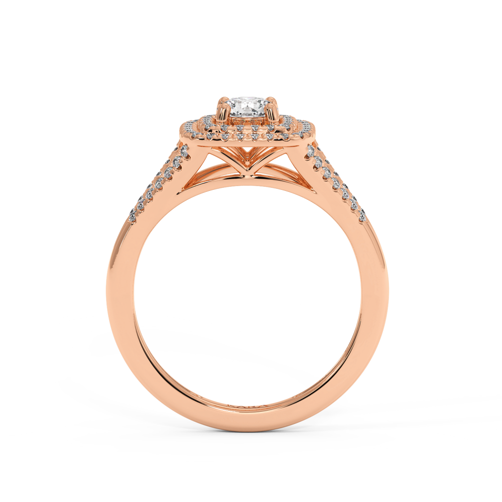 Engagement ring with central diamond of 0.36 ct and side diamonds of 0.26 ct