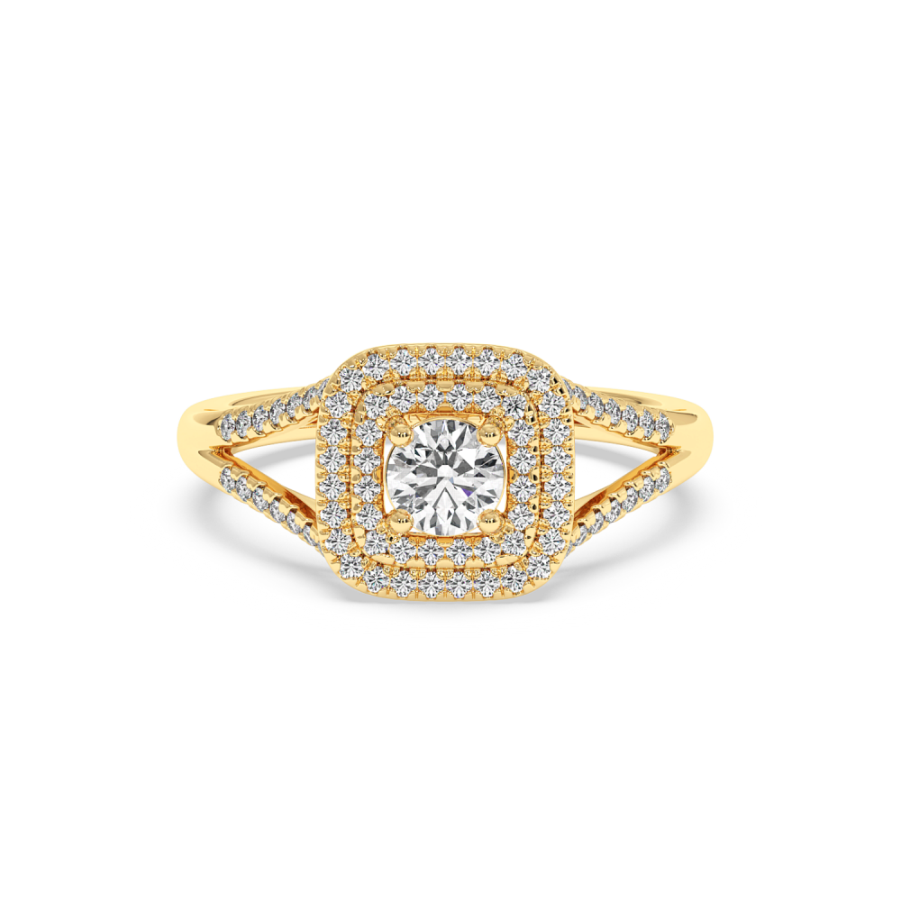 Engagement ring with central diamond of 0.36 ct and side diamonds of 0.26 ct